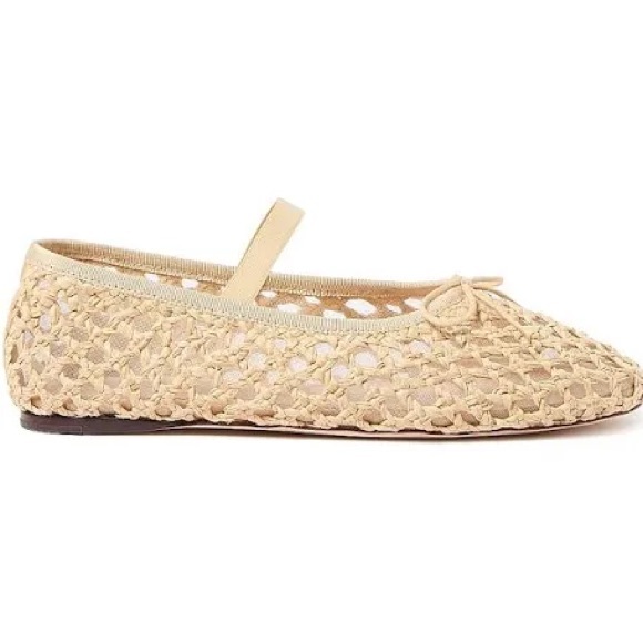 Loeffler Randall Leonie Woven Ballet Flats Natural 7.5 - Picture 3 of 8